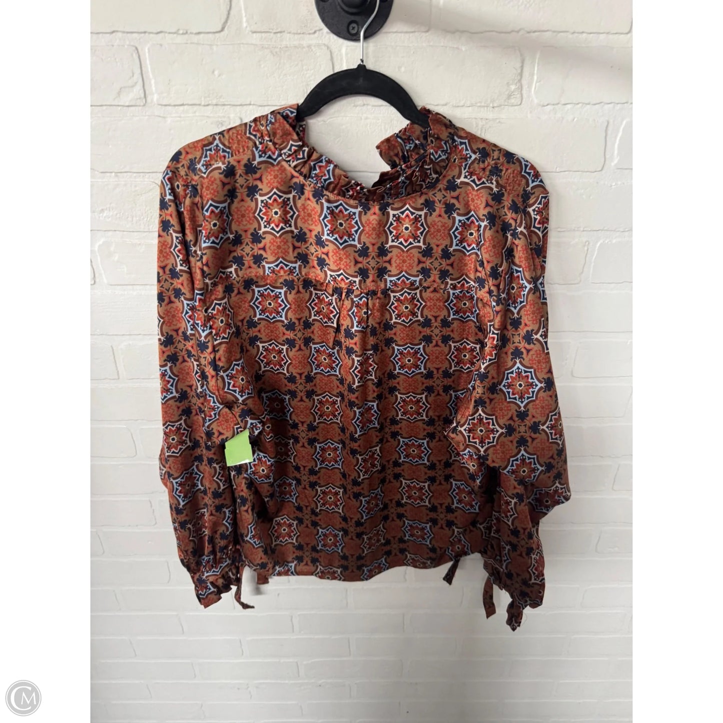Top Long Sleeve By Molly Bracken In Brown, Size: M