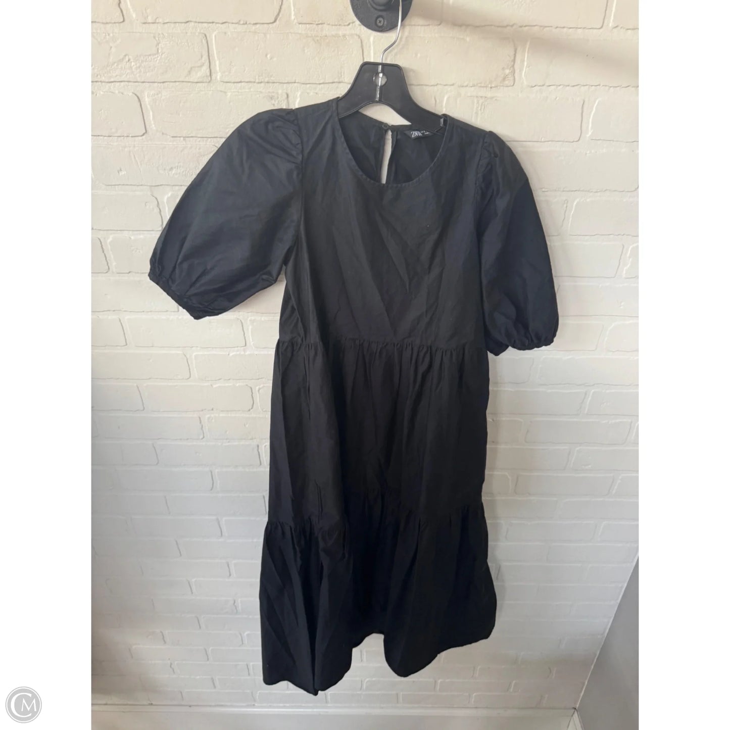 Dress Casual Midi By Zara In Black, Size: S
