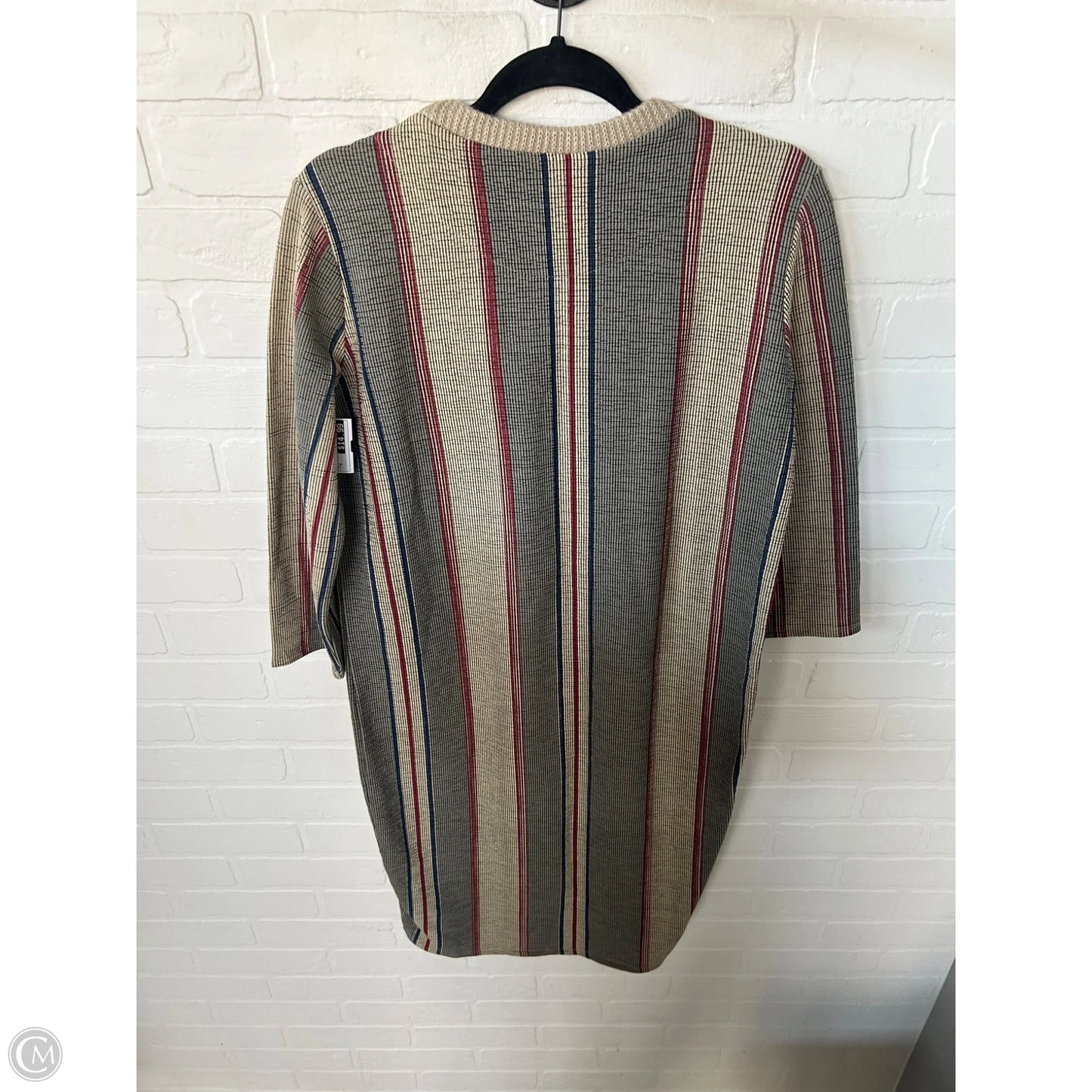 Dress Casual Midi By Zara In Grey & Tan, Size: M