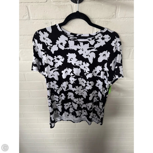 Top Short Sleeve By Alfani In Black & White, Size: S