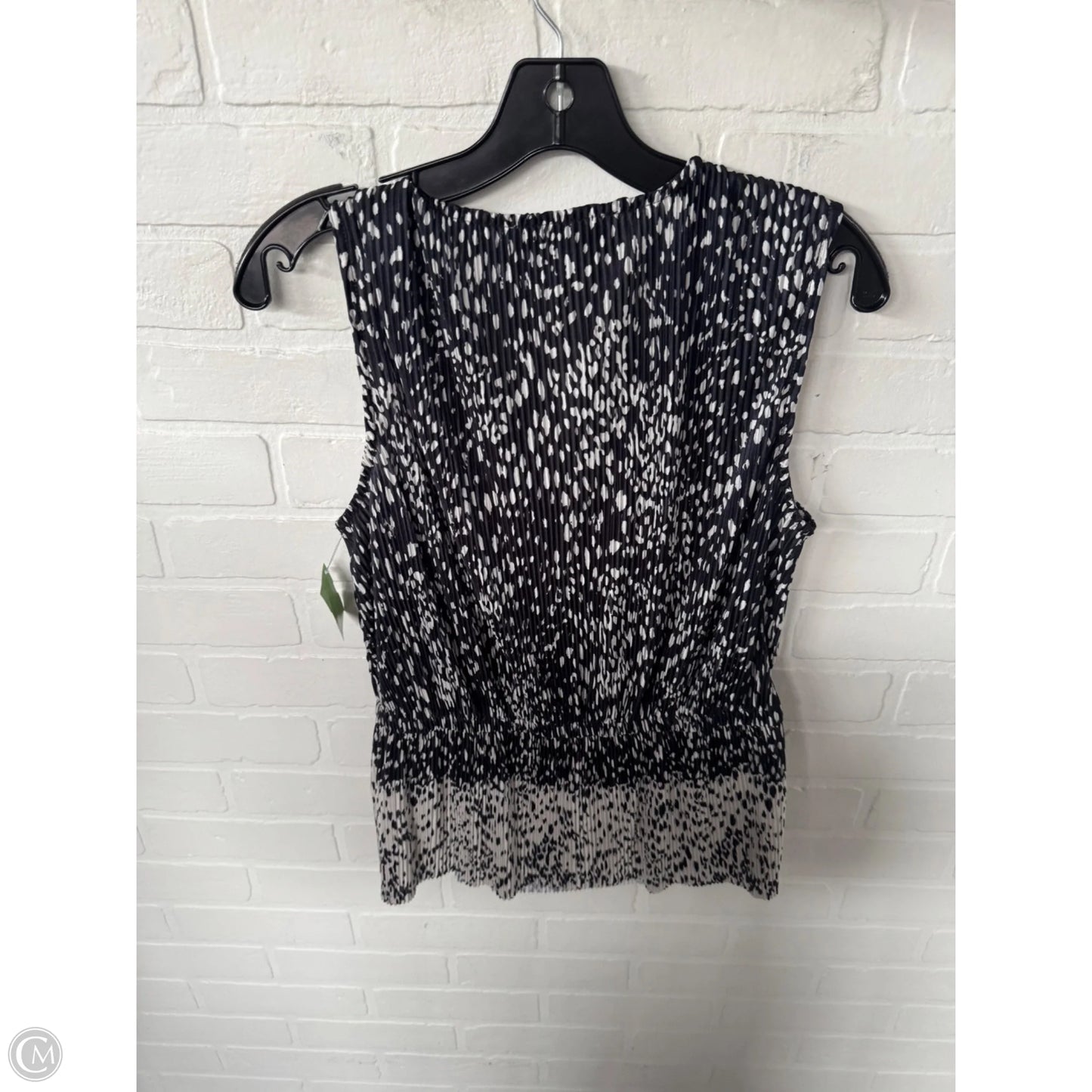 Top Sleeveless By Fever In Black & Cream, Size: M
