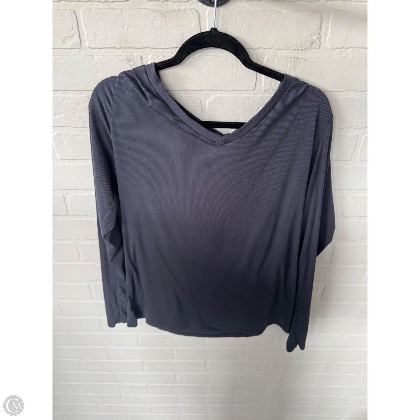 Top Long Sleeve Basic By Ekouaer In Grey, Size: 2x