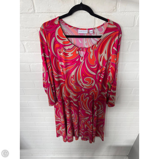 Dress Work By Susan Graver In Orange & Pink, Size: L