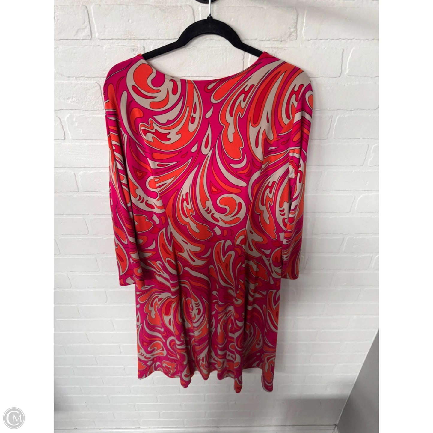 Dress Work By Susan Graver In Orange & Pink, Size: L