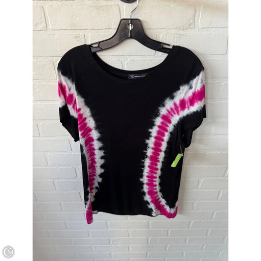 Top Short Sleeve By Inc In Black & Pink, Size: L