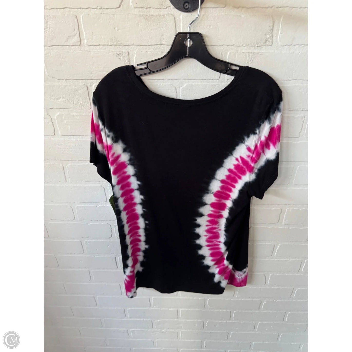 Top Short Sleeve By Inc In Black & Pink, Size: L