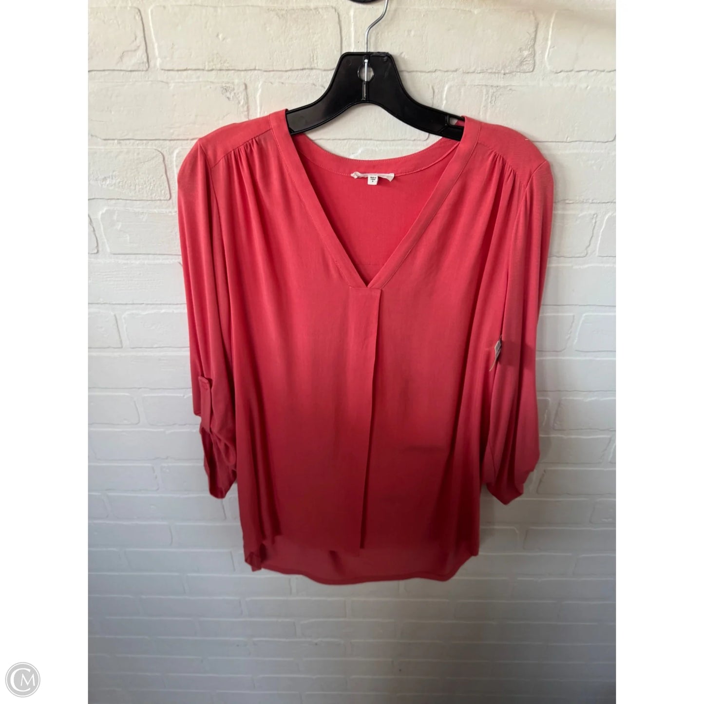 Top 3/4 Sleeve By Pleione In Orange, Size: S