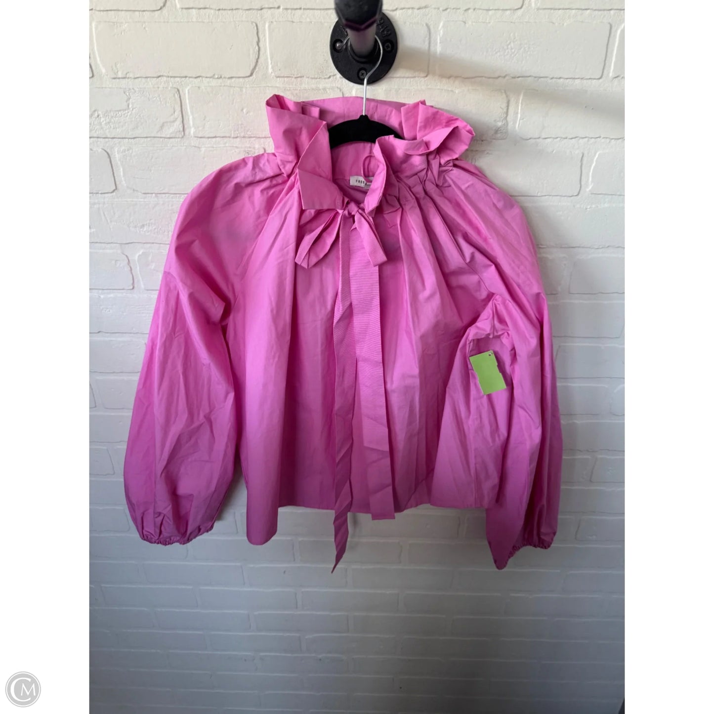 Top Long Sleeve By Free Assembly In Pink, Size: M