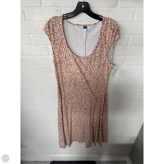 Dress Casual Midi By Old Navy In Brown & Cream, Size: L