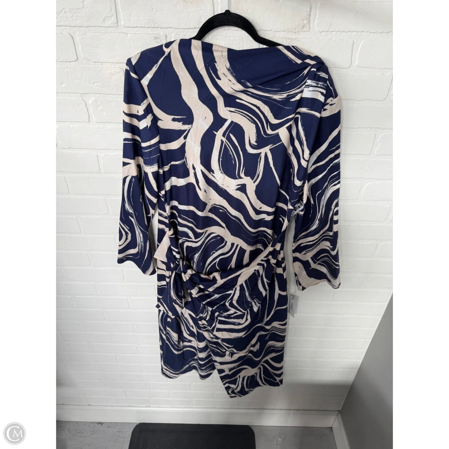 Dress Work By Donna Morgan In BLUE & Cream, Size: 1x