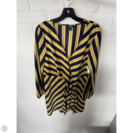 Dress Casual Short By Express In Blue & Yellow, Size: L