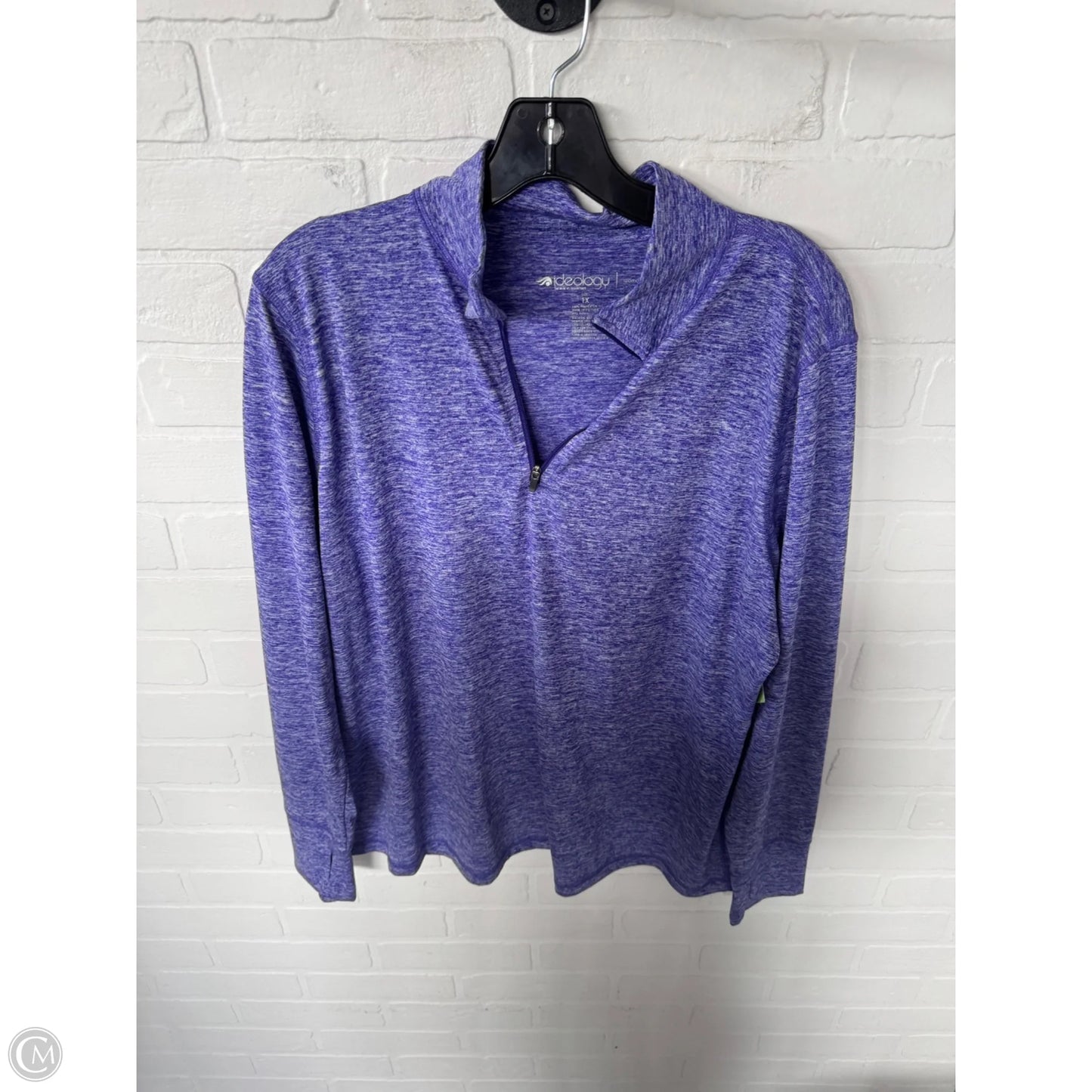 Athletic Top Long Sleeve Collar By Ideology In Purple, Size: 1x