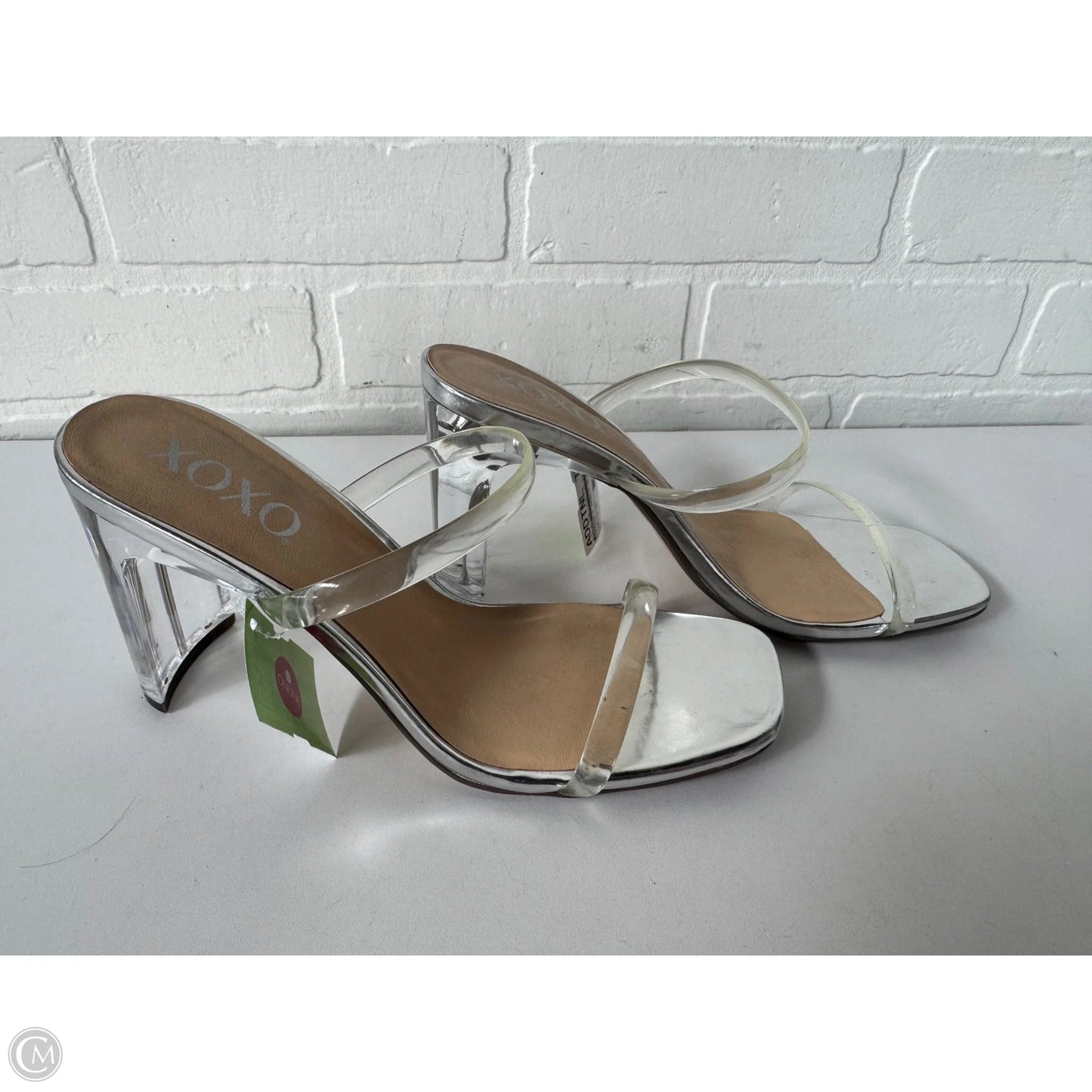 Sandals Heels Block By Xoxo In Clear, Size: 7.5