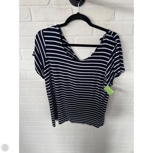 Top Short Sleeve Basic By Ellen Tracy In Blue & White, Size: L