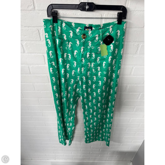 Pants Wide Leg By Maeve In Green & White, Size: 10