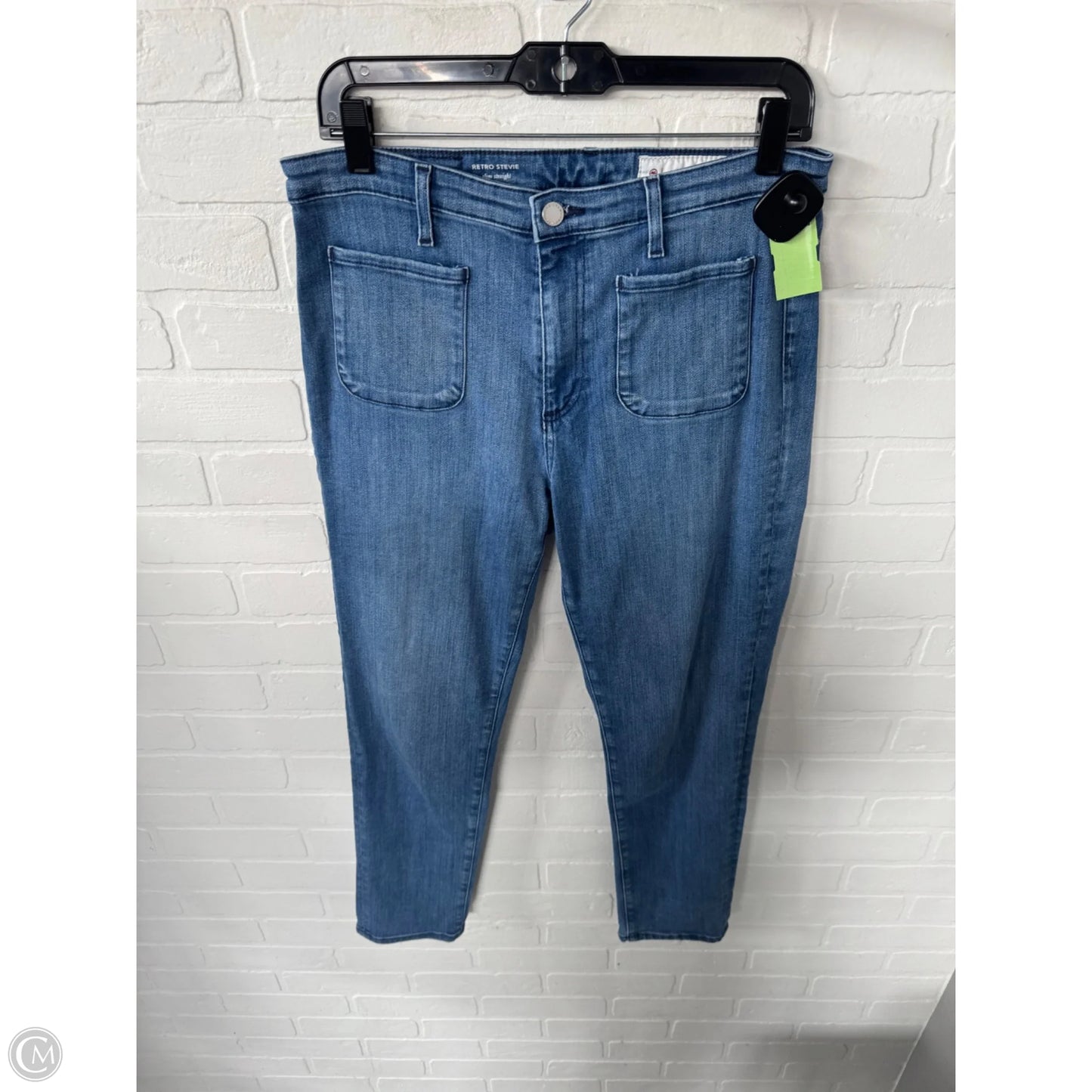 Jeans Straight By Ag Jeans In Blue Denim, Size: 14