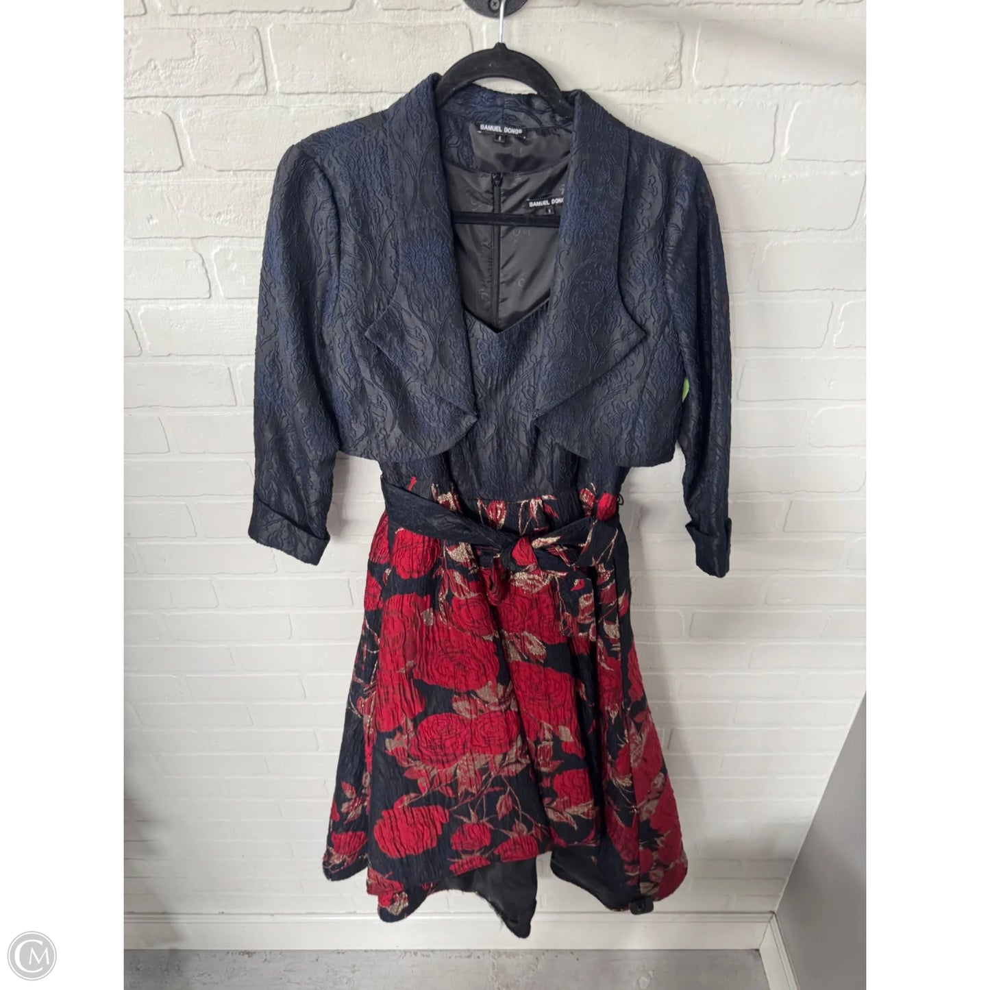 Dress Set 2pc By Samuel Dong In Blue & Red, Size: S
