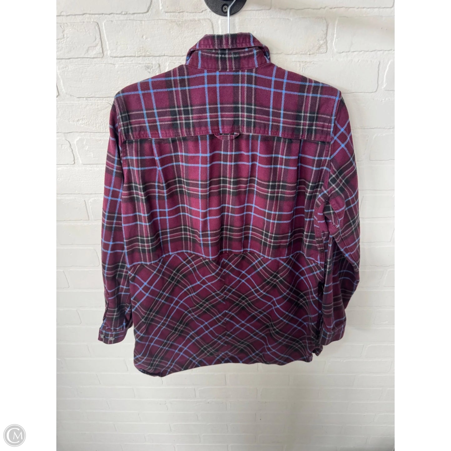 Jacket Shirt By Duluth Trading In Maroon, Size: L
