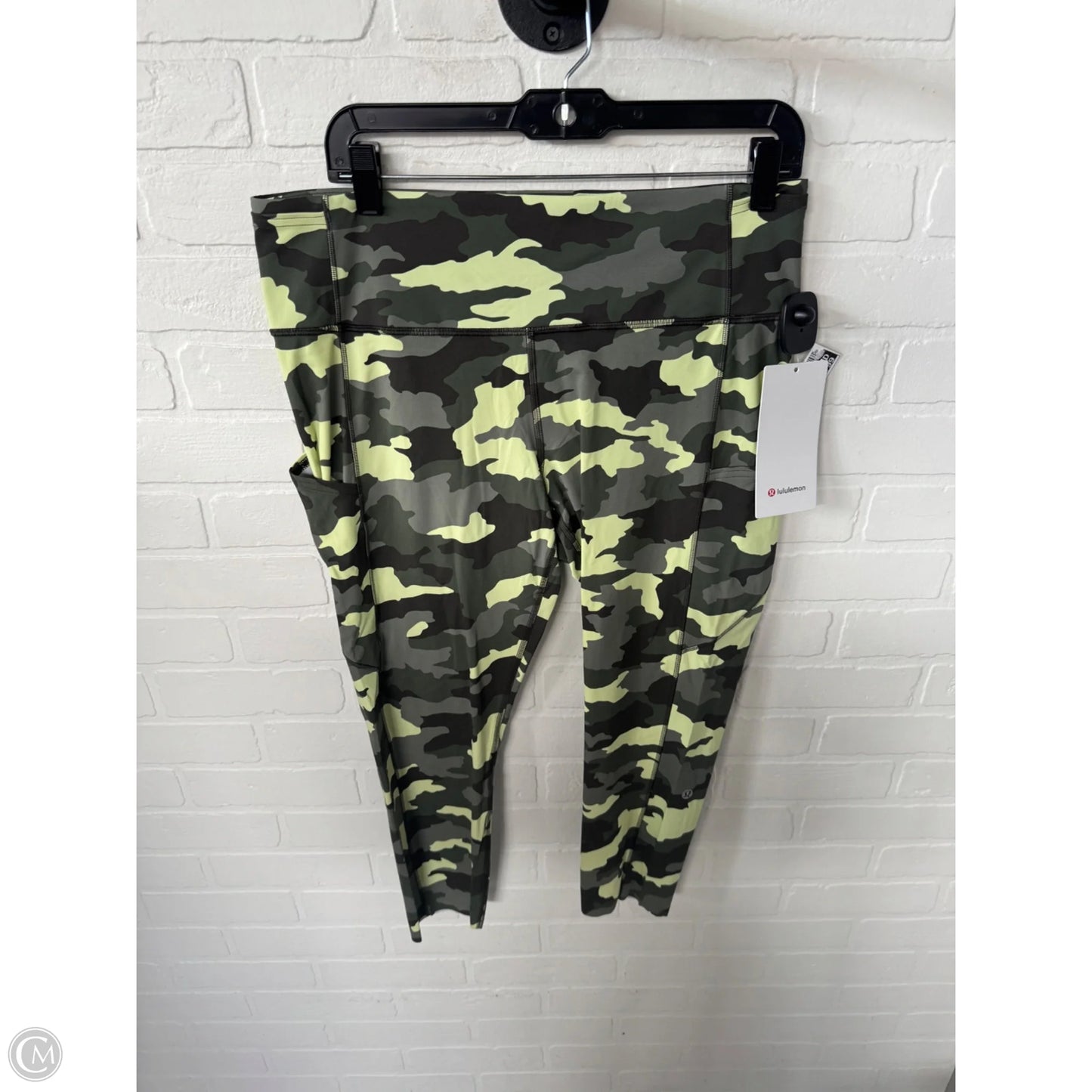 Athletic Leggings By Lululemon In Green & Grey, Size: 14