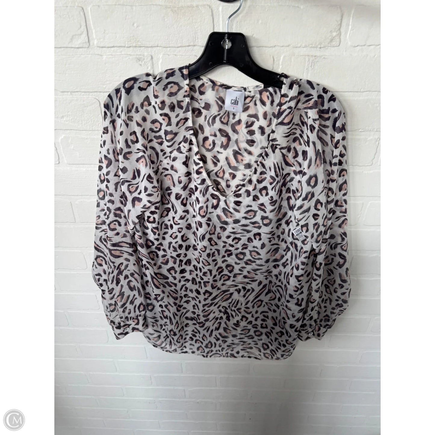 Top Long Sleeve By Cabi In Black & White, Size: S