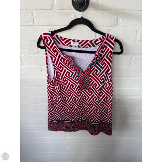 Top Sleeveless By Crown And Ivy In Red & White, Size: L
