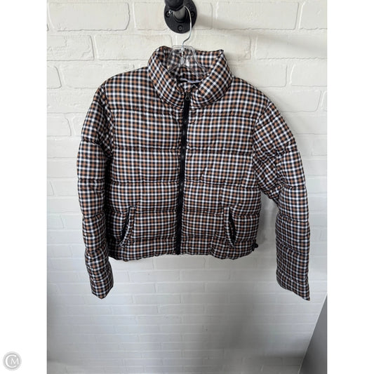 Jacket Puffer & Quilted By Time And Tru In Black & Tan, Size: M