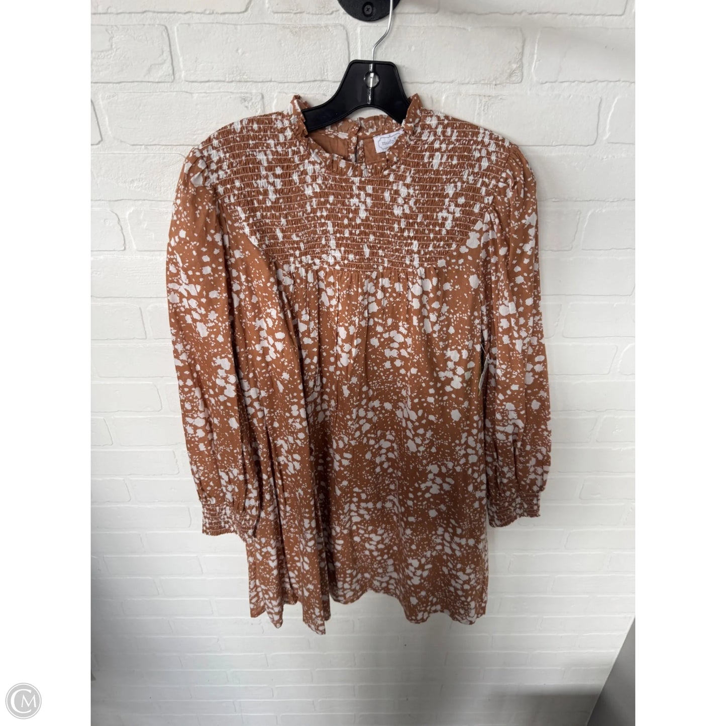 Dress Casual Short By Mudpie In Brown & White, Size: M