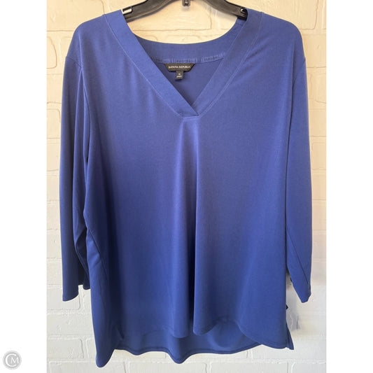 Top 3/4 Sleeve By Banana Republic In Blue, Size: Xl