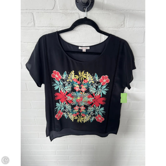 Top Short Sleeve By Ella Moss In Black, Size: M