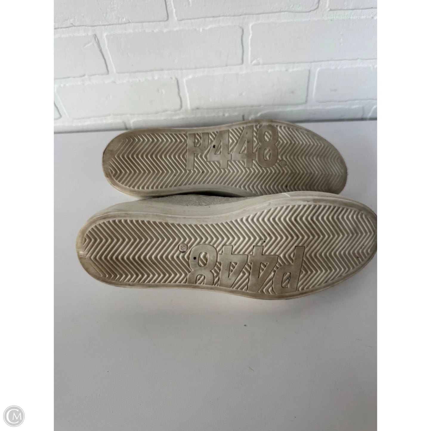 Shoes Sneakers Platform By P448 In Silver & White, Size: 10.5