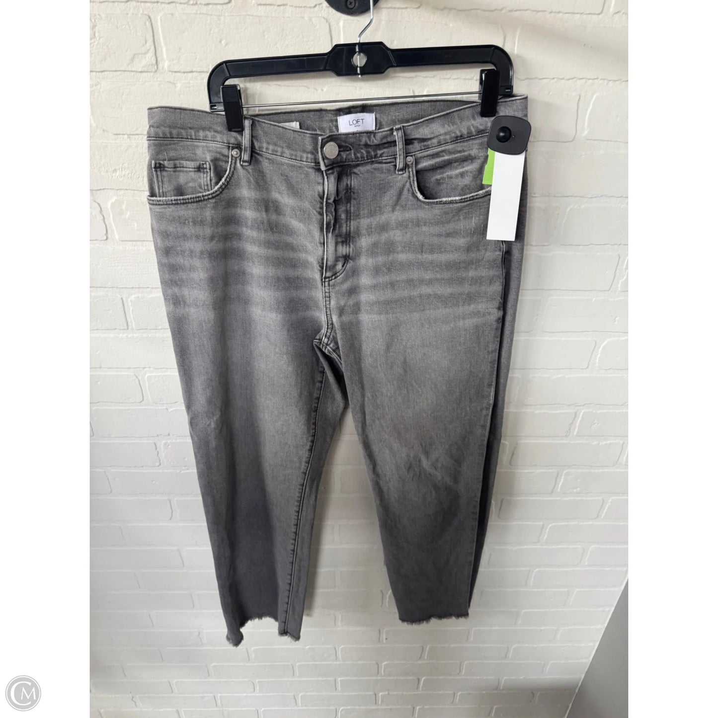 Jeans Straight By Loft In Grey Denim, Size: 12