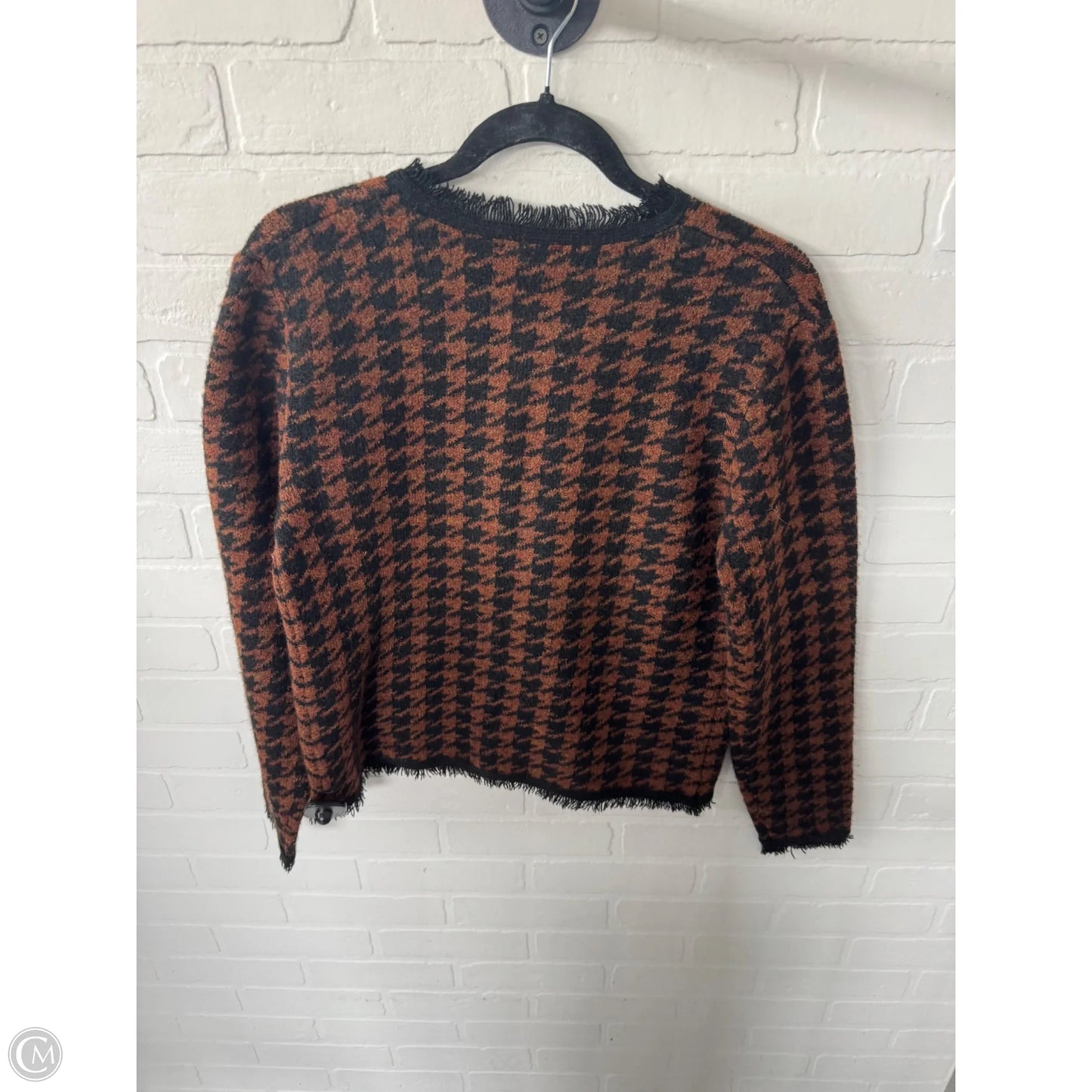 Sweater Cardigan By Max Studio In Black & Brown, Size: S