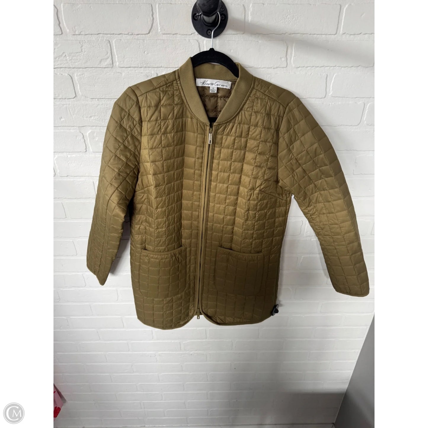 Jacket Puffer & Quilted By Kenneth Cole In Green, Size: M