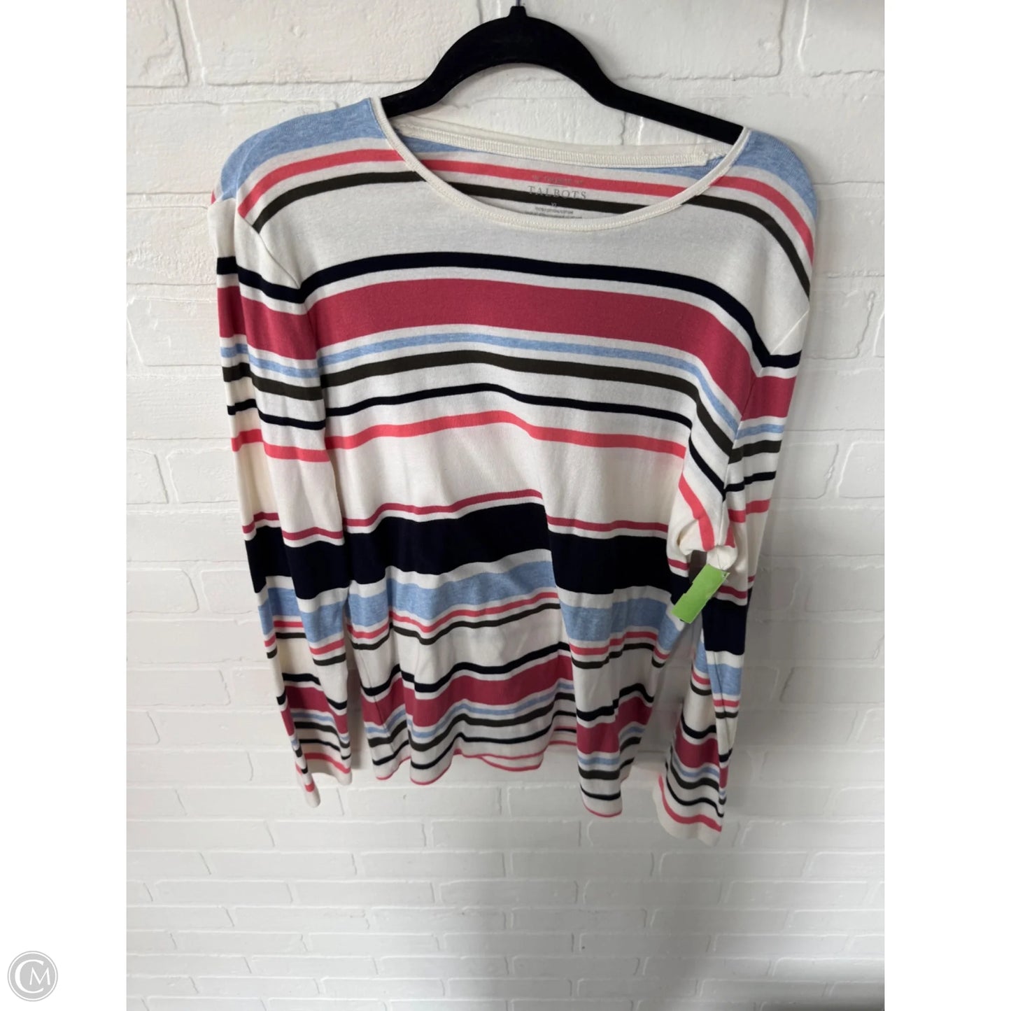 Top Long Sleeve Basic By Talbots In Cream & Pink, Size: Xl