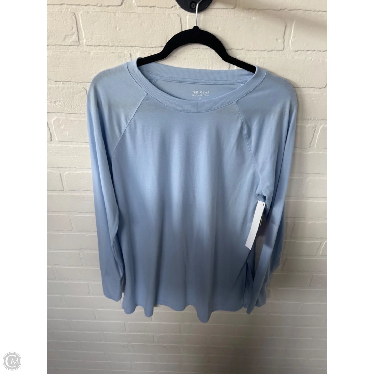 Athletic Top Long Sleeve Crewneck By Tek Gear In Blue, Size: M