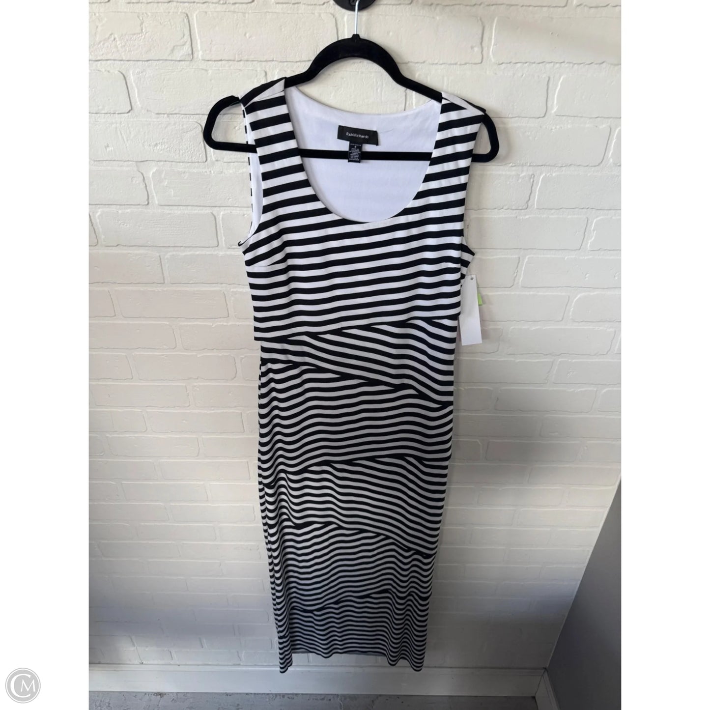 Dress Casual Maxi By R And M Richards In Black & White, Size: M