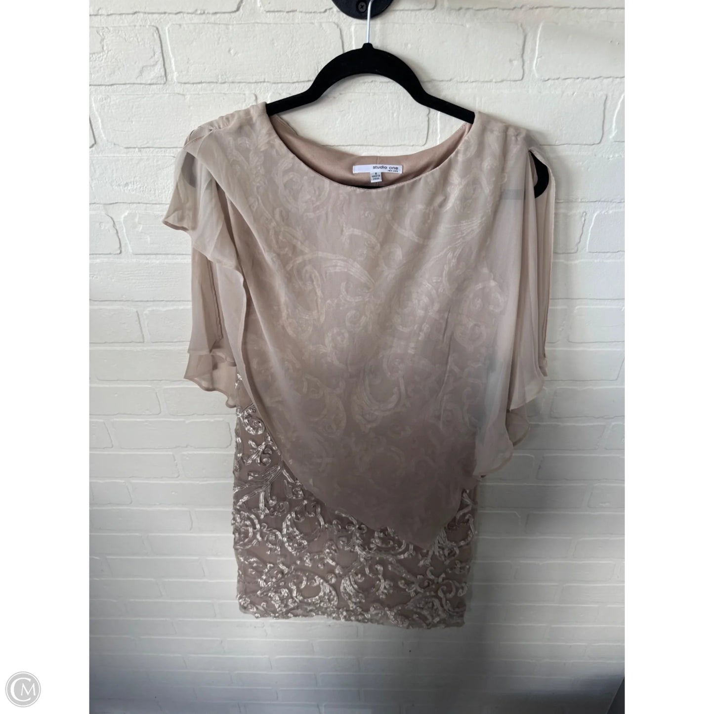 Dress Party Short By Studio 1 In Tan, Size: S