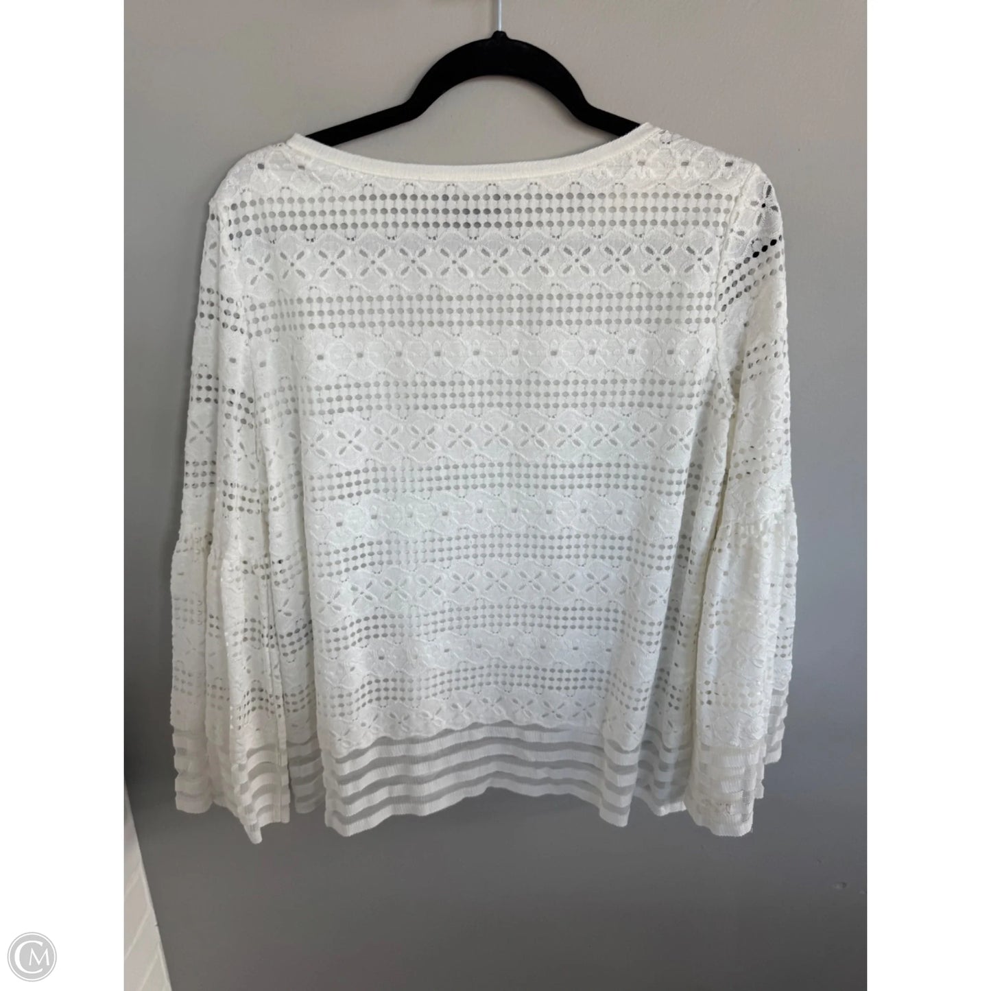 Top Long Sleeve By Max Studio In White, Size: S