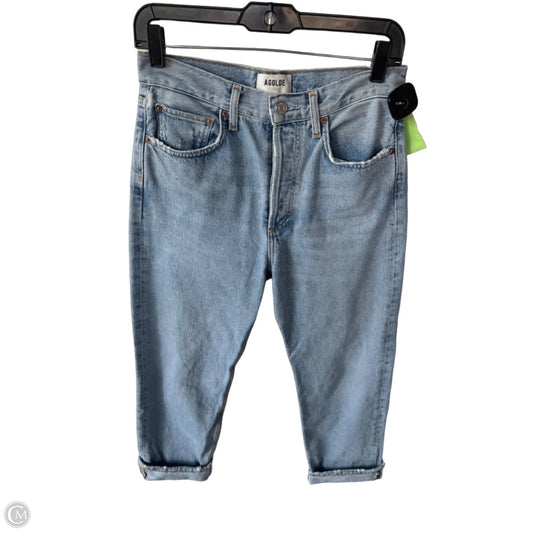 Jeans Straight By Agolde In Blue Denim, Size: 0
