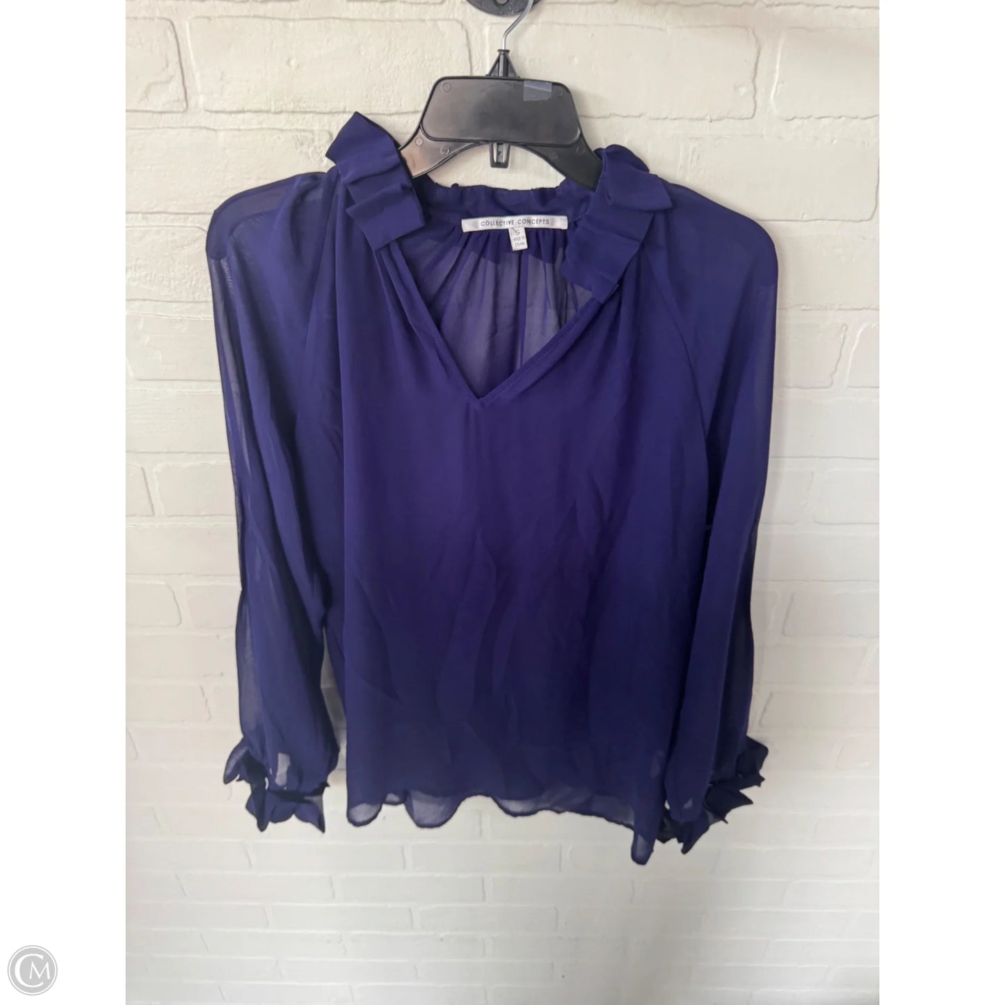 Top Long Sleeve By Collective Concepts In Purple, Size: S