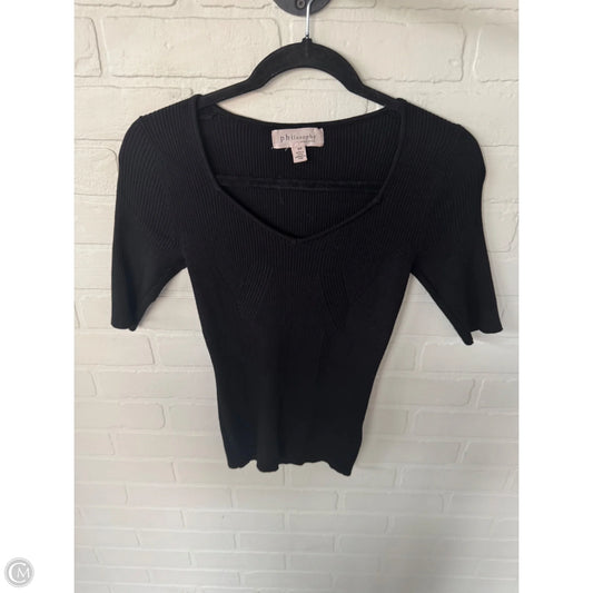 Sweater Short Sleeve By Philosophy In Black, Size: S