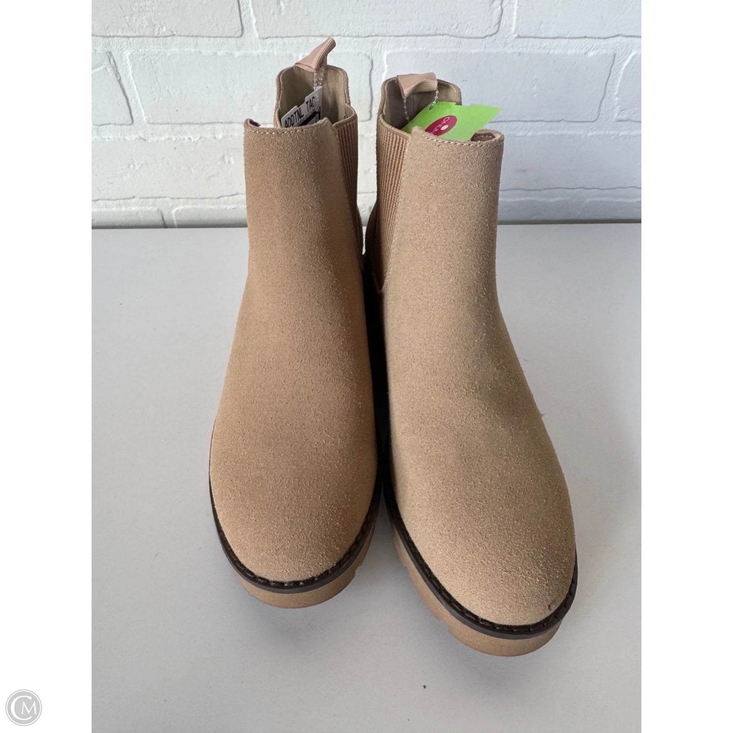 Boots Ankle Heels By Cme In Tan, Size: 8