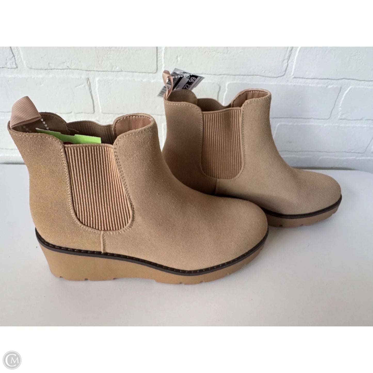 Boots Ankle Heels By Cme In Tan, Size: 8