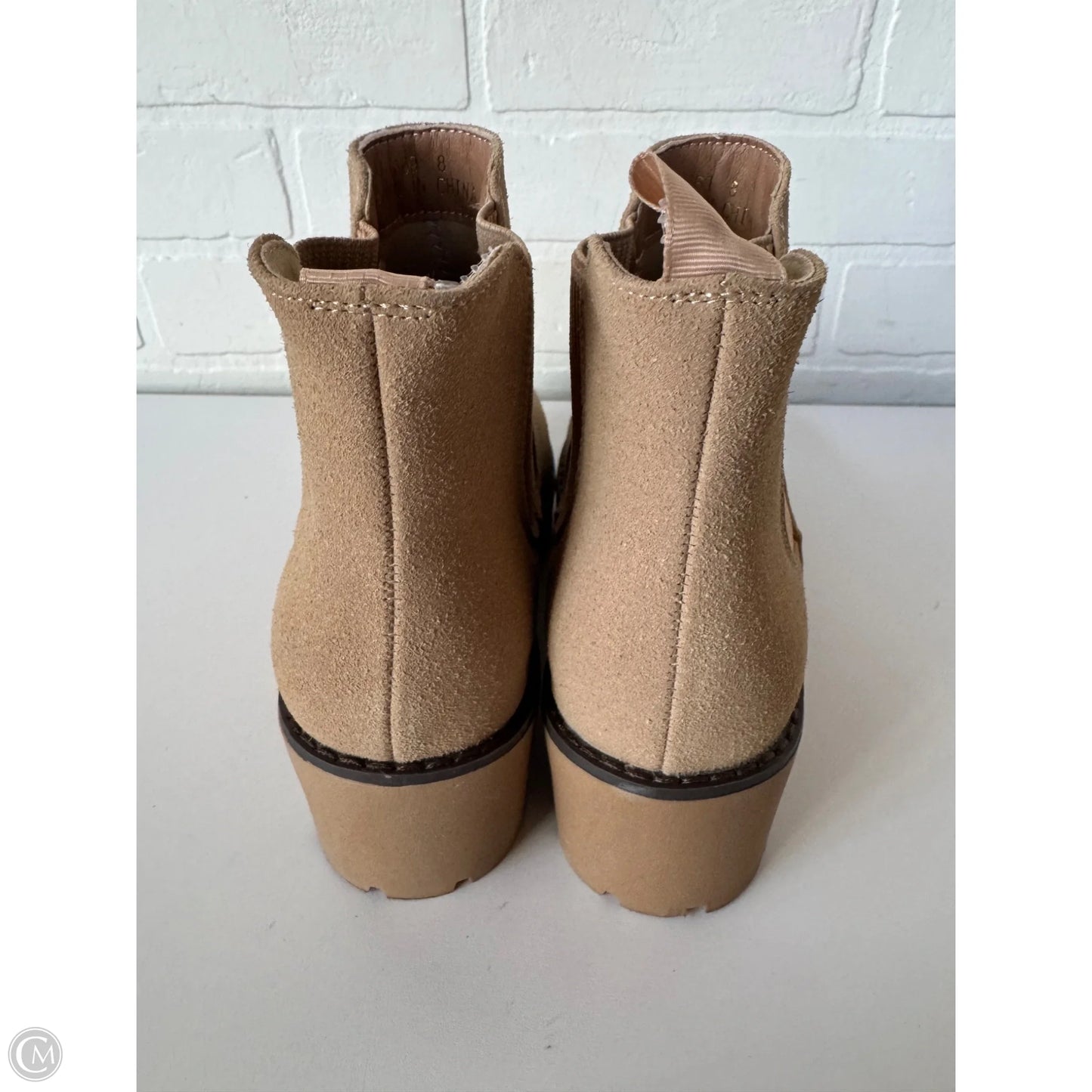 Boots Ankle Heels By Cme In Tan, Size: 8