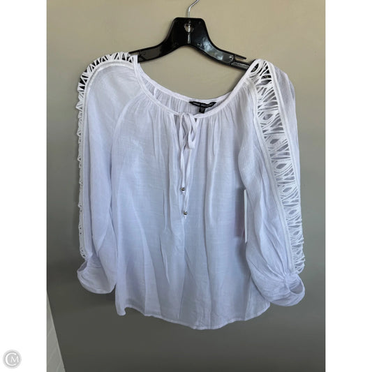 Top Long Sleeve By Unique Spectrum In White, Size: S
