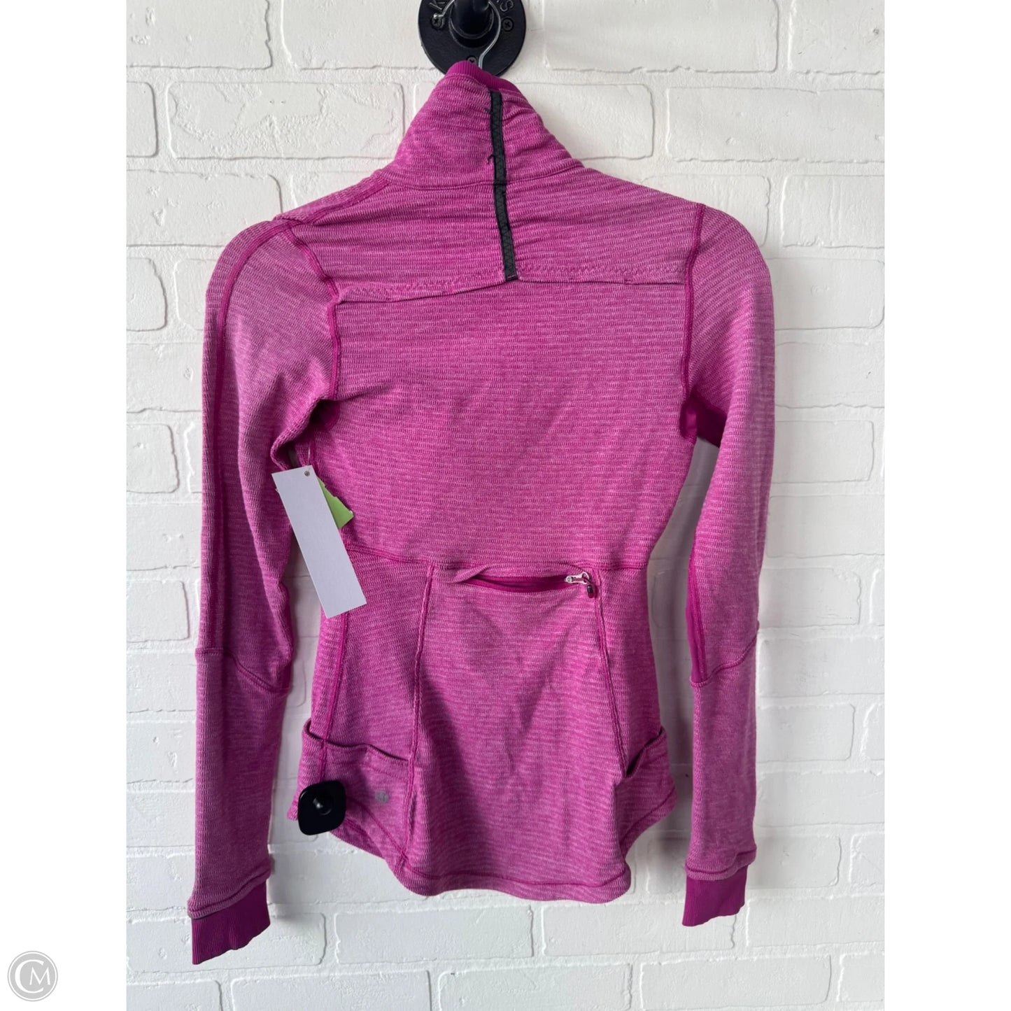 Athletic Top Long Sleeve Collar By Lululemon In Pink, Size: Xs