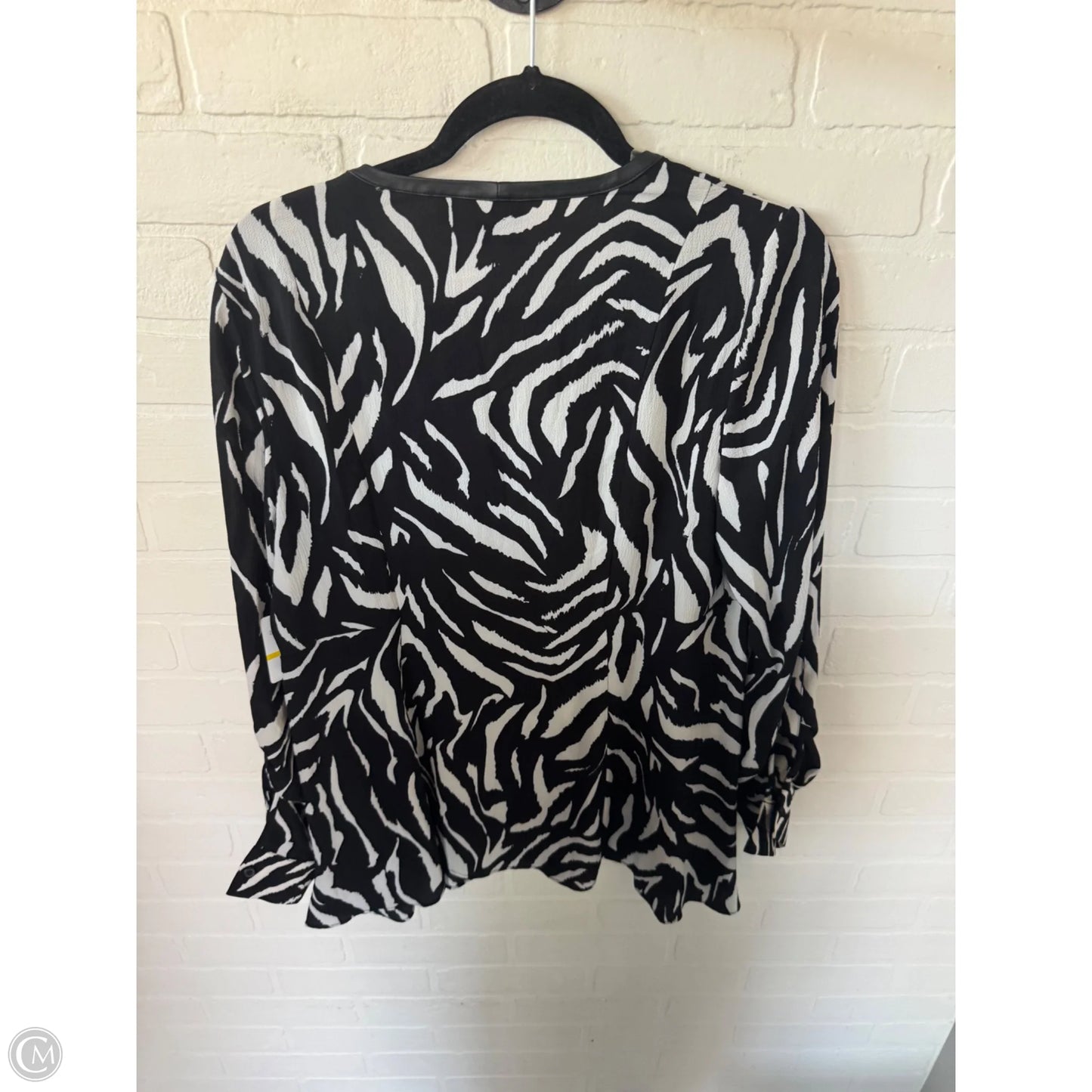 Top Long Sleeve By Rafaella In Black & White, Size: M