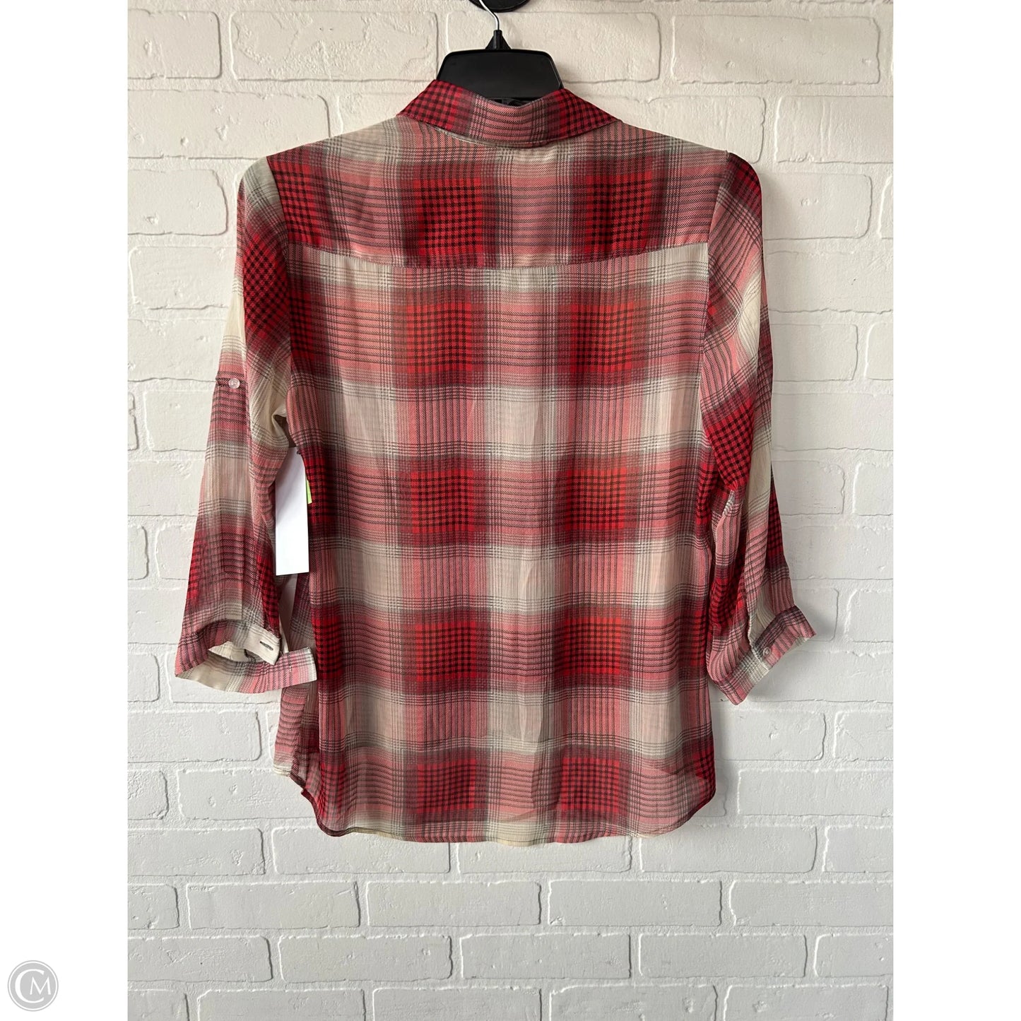 Top Long Sleeve By Band Of Gypsies In Grey & Red, Size: Xs