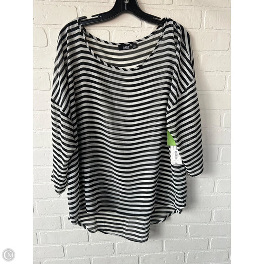 Top Long Sleeve By Ana In Black & White, Size: Xl