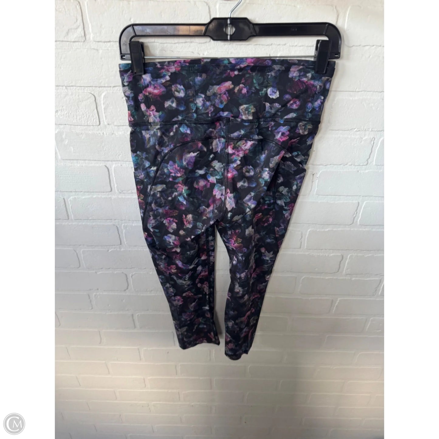 Athletic Capris By Lululemon In Black & Pink, Size: 6